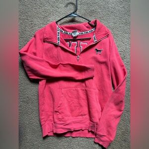 PINK Victoria's Secret Red Quarter-Zip Pullover